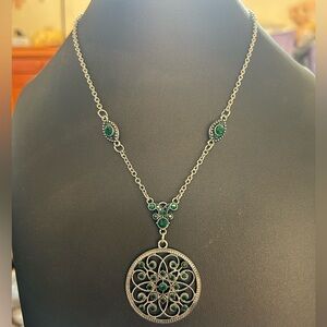 Green and silver necklace
